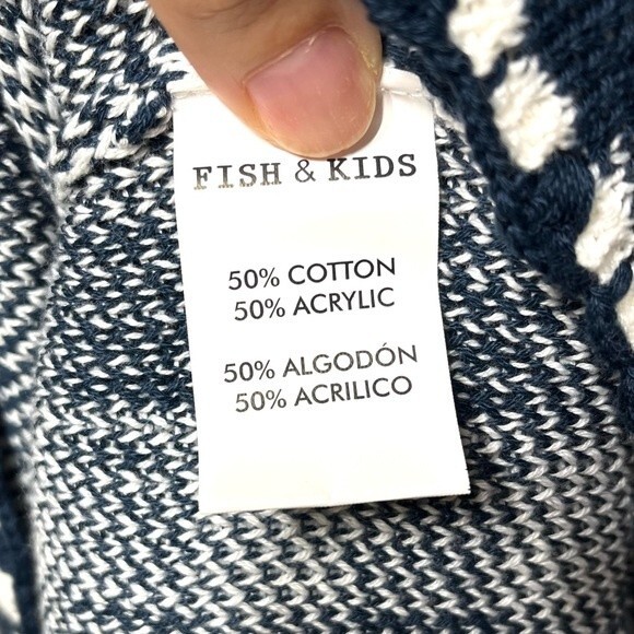 Fish & Kids Vichy Gingham Knit Dress in Blue and White M NWT - Picture 12 of 15